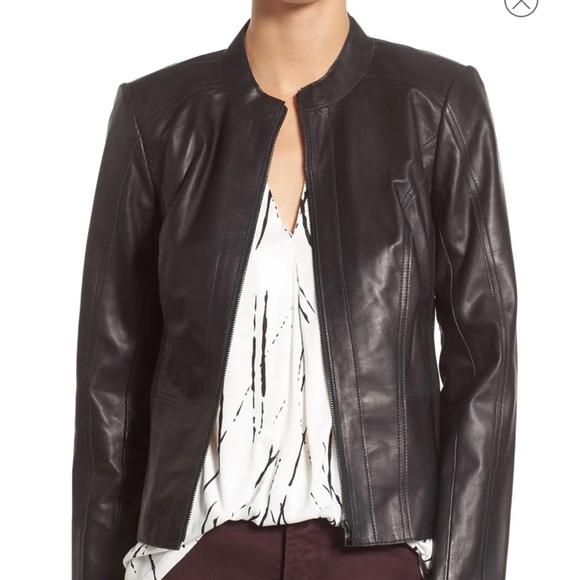 Halogen Genuine Leather Jacket - Black - Excellent Condition - Picture 1 of 8